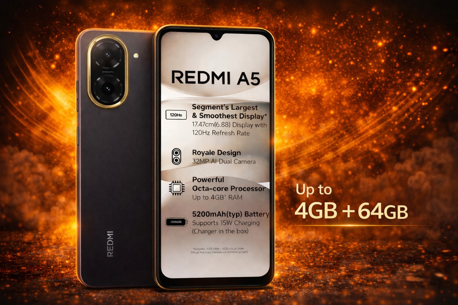 Redmi A5 4G 3+3/64GB - Midnight Black