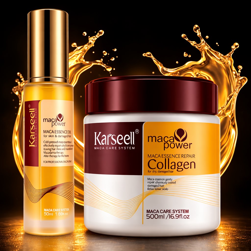 Combo Karseell Mascarilla Capilar de Colágeno 500ml e Aceite de Argán 50ml