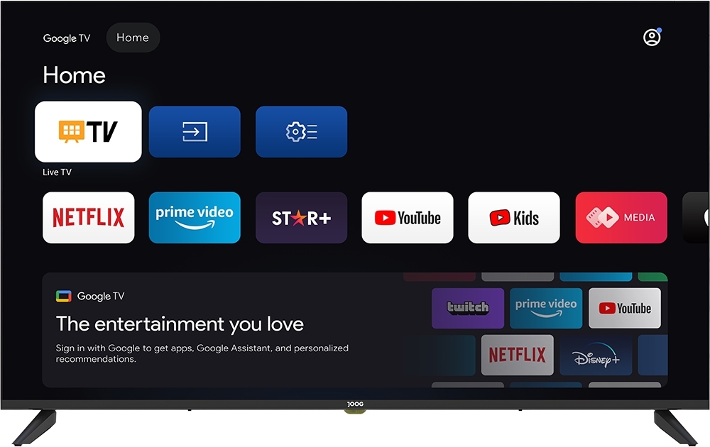 TV Smart JOOG Android TV 55 4K Soporte Fijo